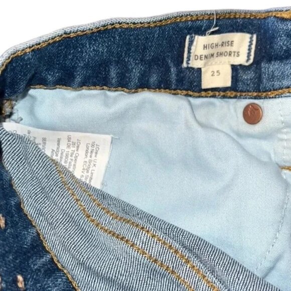 Madewell High Rise Raw Hem Cutoff Glenoaks Denim Shorts - Size 25 - Picture 3 of 5